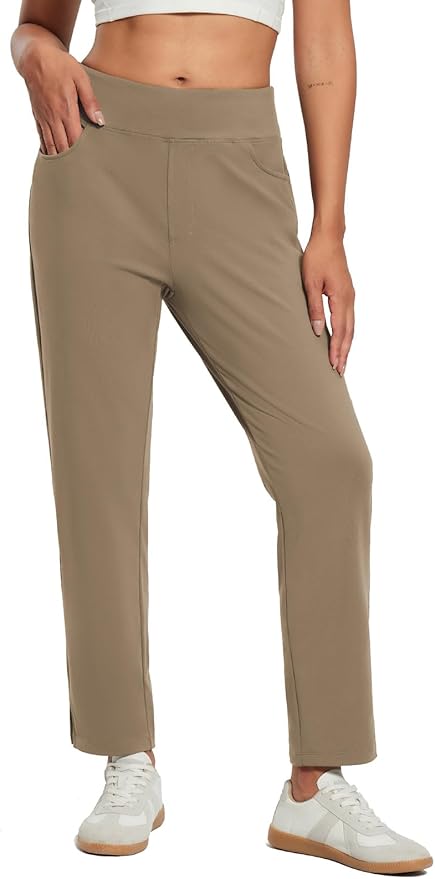 baleaf Women's Fleece Lined Pants Stretch Water Resistant Winter Thermal Travel Pants Cold Weather Gear Pockets Work Golf