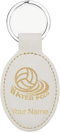 LaserGram Oval Keychain, Water Polo, Personalized Engraving Included