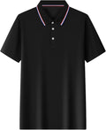 Polo Shirts for Men Dressy Casual Button Collared Golf T Shirt Classic Solid Color Business Summer Blouses