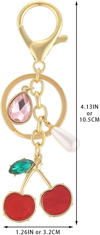 Madison Tyler Western Cowboy Boots Cherry Bow Bubble Tea Strawberry Cute Keychain | Bag Charms for Handbags Purse Charms