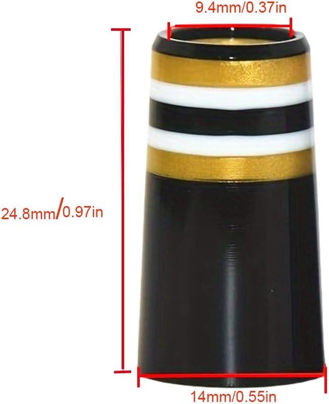12pcs Premium Gold/White/Black Stripes Golf Iron Ferrules .370 Universal Ferrules Caps for Carbon Fiber Golf Iron Shaft