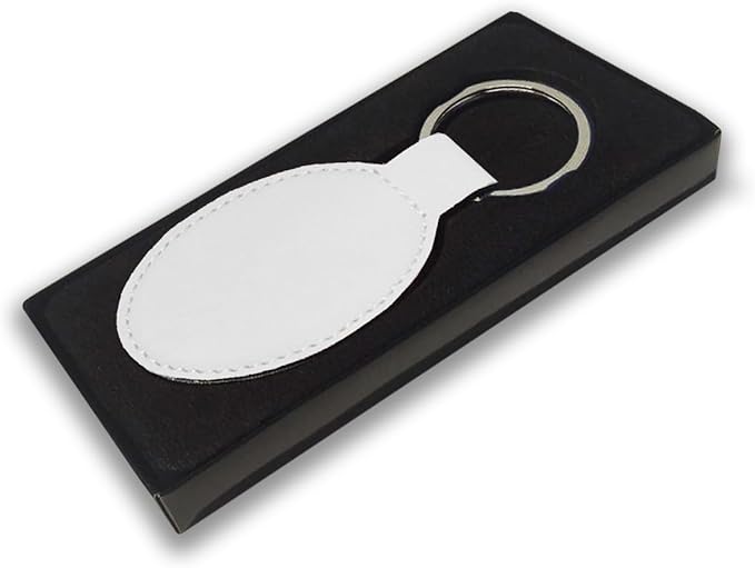 LaserGram Oval Keychain, Golfer Golfing, Personalized Engraving Included (White)
