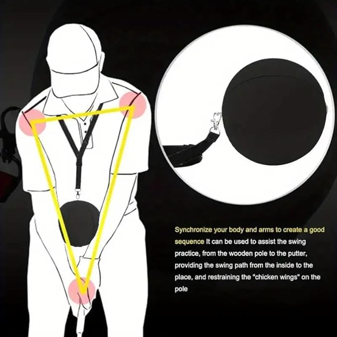 3-Piece Golf Swing Trainer Set - Arm Band, Impact Ball & Posture Aid - Boost Skills for All Levels