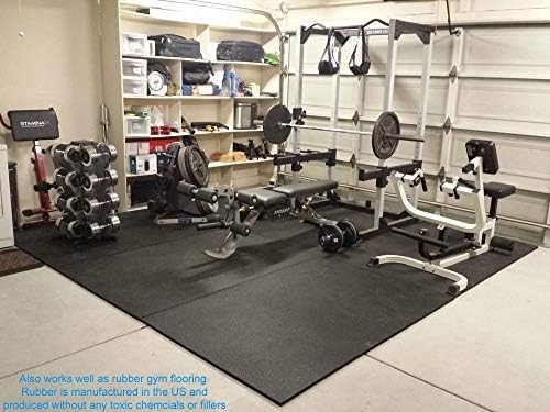 American Floor Mats - Heavy Duty Stall Tiles - Stable/Horse Tiles - Thick, Durable Rubber Flooring Solid Black 8' x 8' Set 3/4" Thick (16 Tiles Total)
