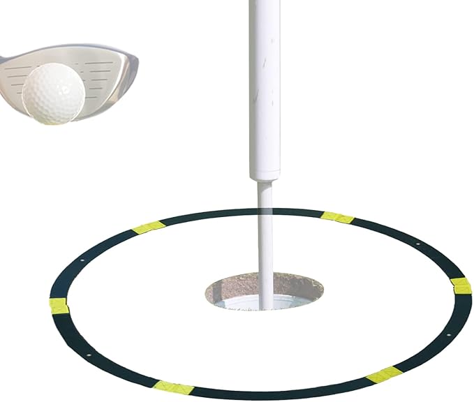 Golf Hole Target Rings - Chipping Aid Circles, Practice Alignment Tools | Foldable Putting Zone Markers, Lightweight Swing Training Equipment, Target Kit with Scenario for Backyard Lawn, Indoor Green