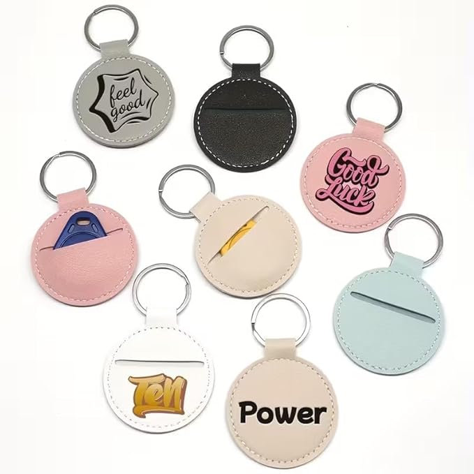 10Pack Personalized Leather Keychain Bulk, Custom Handmade Leather Key Chain Ring for Men/Women/Company Events