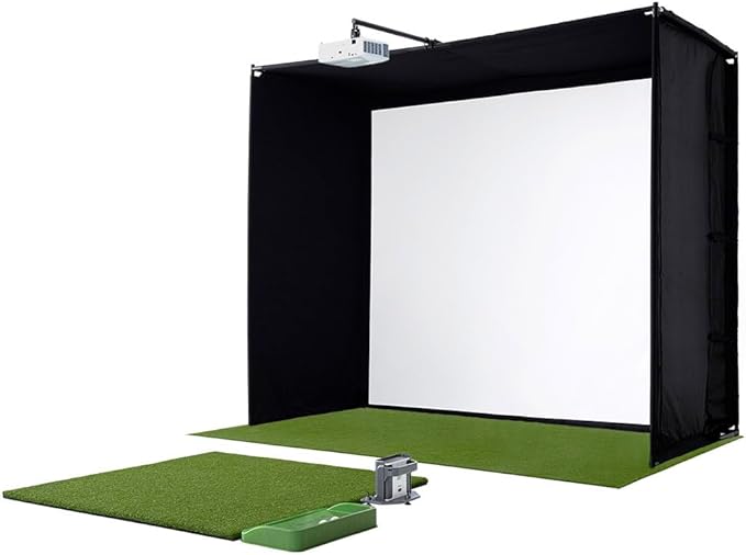 SkyTrak ST+ Golf Simulator – Ultimate Studio Package | Home Golf Simulator with Launch Monitor, Mat, Net & Screen