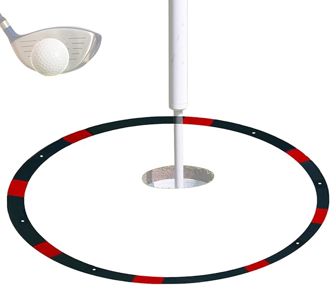 Golf Hole Target Rings - Chipping Aid Circles, Practice Alignment Tools | Foldable Putting Zone Markers, Lightweight Swing Training Equipment, Target Kit with Scenario for Backyard Lawn, Indoor Green