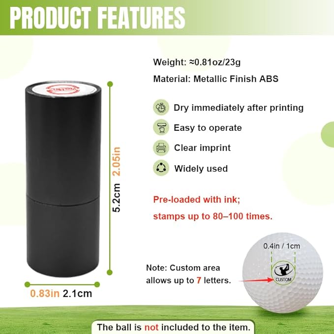 Custom Golf Ball Stamp Personalized Self-Ink Golf Ball Stampers Golf Accessories Monogram Ball Marker Gifts for Golfers Men Dad Boyfriend Husband