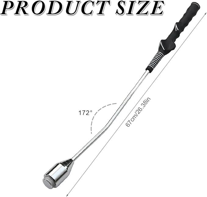 Golf Grip Swing Training Aid - Retractable Click Club Trainer Indoor Practice Warm Up Stick Flexible Telescopic Short Club Tempo Sound Release Trainer Devices