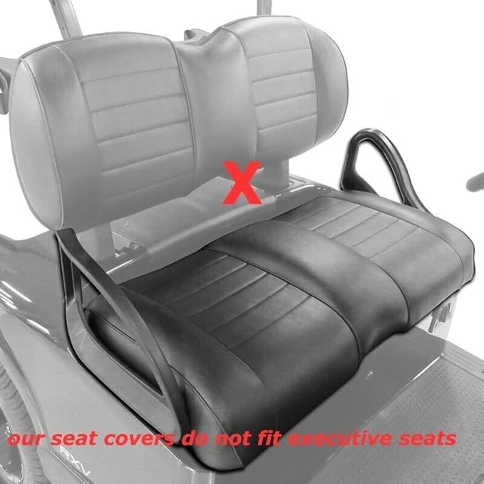 Huskey Parts Company 2PCS Brown Golf Cart Seat Cover Diamond Stitching for Club Car DS 2000.5-2013, Marine Grade Vinyl, Custom Fit, Staple On