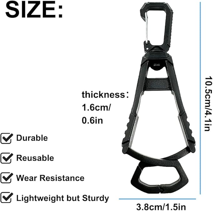 4Pcs Glove Clips for Work Glove Holders, Powerful Bite Glove Holder for Belt and Pants, Prevent Loss and Free Hands Glove Clip, Improve Work Efficiency and Safety, for Construction Gloves, Helmets