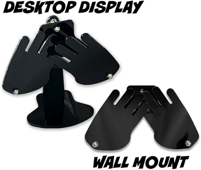 Collectible Glove Display - Mount or Desk Stand Adjustable Hands Floating Ideal for Football Receiver & Lineman, Baseball, Soccer Gloves