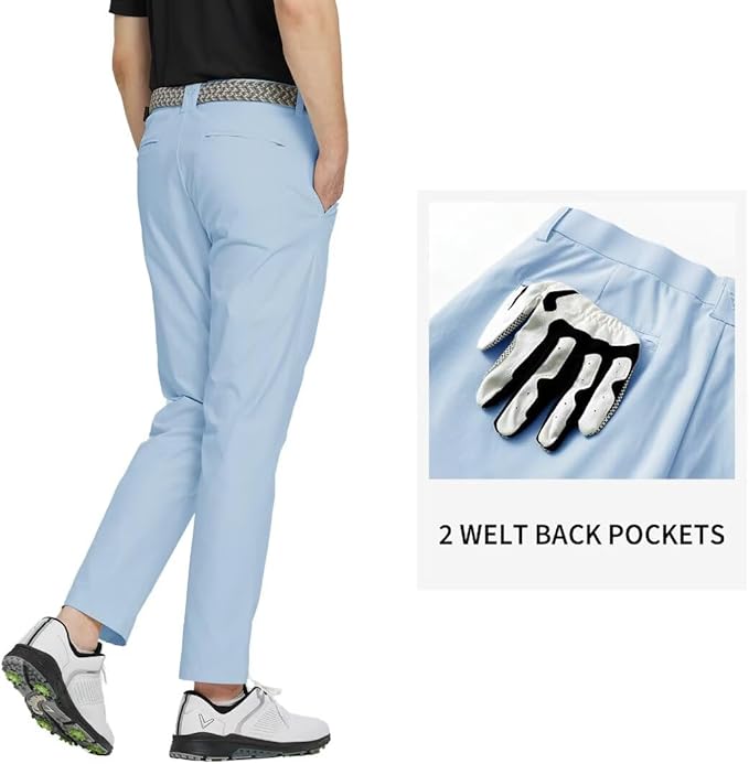 M MAELREG Golf Pants Men Quick Dry - 30"/32"/34" Stretch Lightweight 5 Pockets Water-Resistant Casual Mens Dress Pants