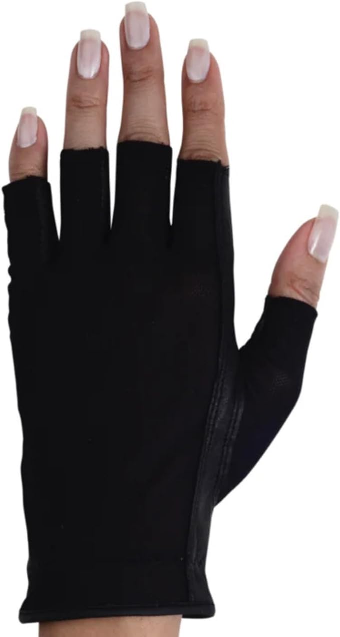 Solar Tan Women’s Half Golf Glove | SPF 10 UV-Filter Fabric, Breathable Cooling Fingerless Design for Even Tan