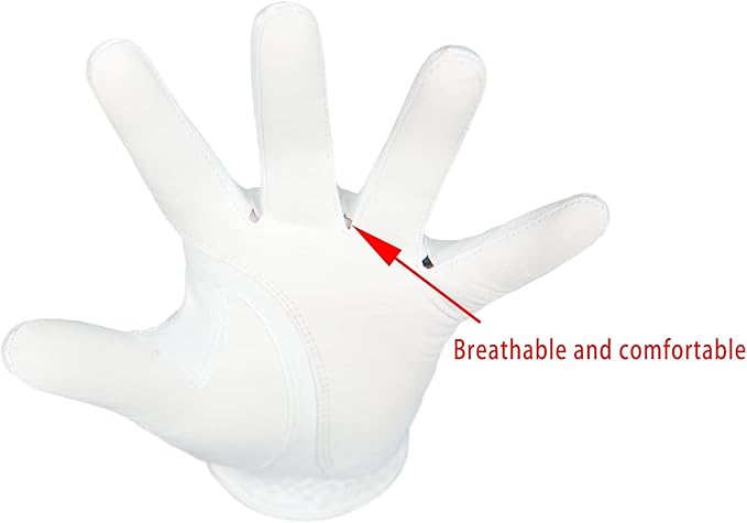 Women's Golf Glove Microfiber with Colorful Cabretta Leather Six Pack(Left is Wear On Left Hands,Right is Wear On Right Hands) Four Colors White/Sky/Orange/Red