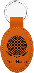 LaserGram Oval Keychain, Golf Ball, Personalized Engraving Included (Orange)
