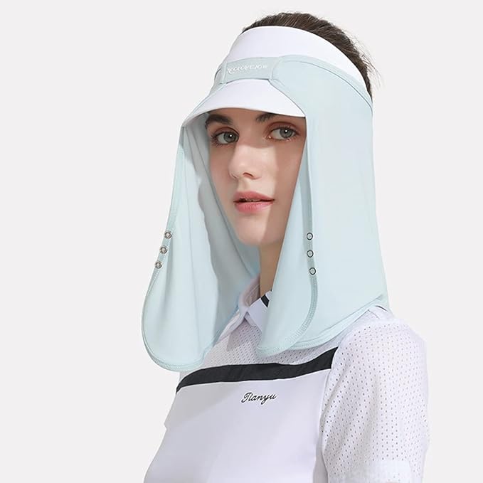 Unisex Sun Protection Golf Neck Shade Cap Drape UPF 50+ Cooling Face Covering