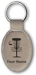 LaserGram Oval Keychain, Disc Golf, Personalized Engraving Included