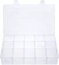 Gospire 15 Large Grids Clear Plastic Jewelry Box Organizer Storage Container with Removable Dividers (15 Grids - Clear)