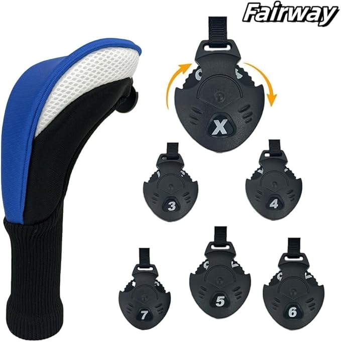 Golf Head Covers for Fairway Woods Driver Hybrids 5 Pieces Nylon Mesh Sports Fan Golf Club Headcovers-Golf Accessories for Men Women.