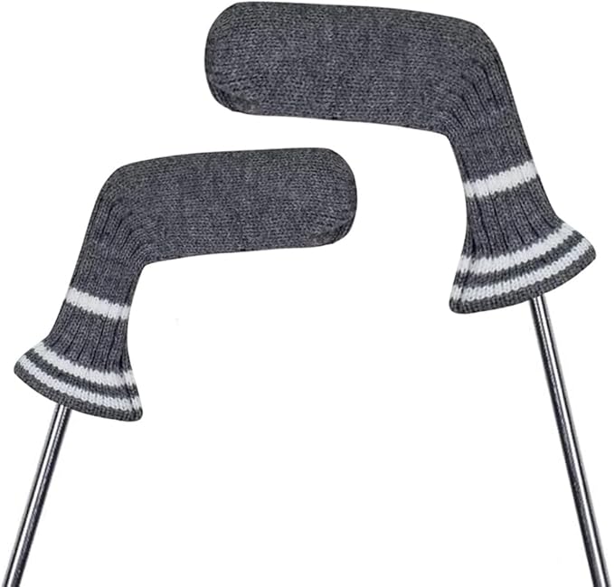 Scott Edward 1/7/10 Pcs Knitted Golf Club Head Covers for Irons Wedge Cuteness and Basically Socks Shape Washable Golf Club Head Protector on Classic Stripes Style，Double Sided Customization