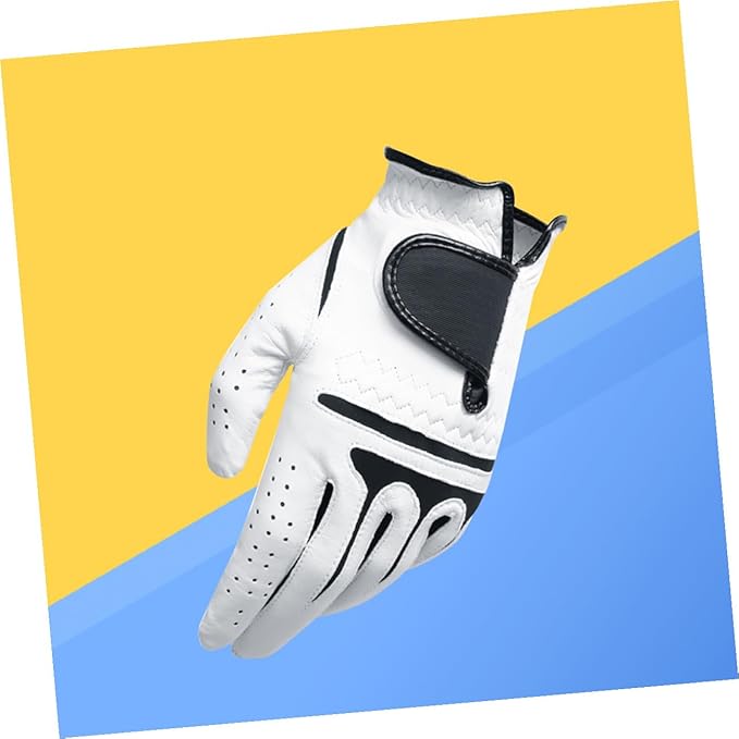 Kisangel Men's Left Hand Golf Glove Synthetic and Premium Cabretta Leather Reinforced Grip Breathable Moisture-Wicking Flexible for All Weather Conditions