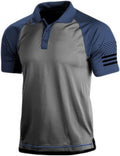 HARGLESMAN Men's 1776 Independence Day American Flag Short Sleeve Polo Golft Shirt(S-3XL)