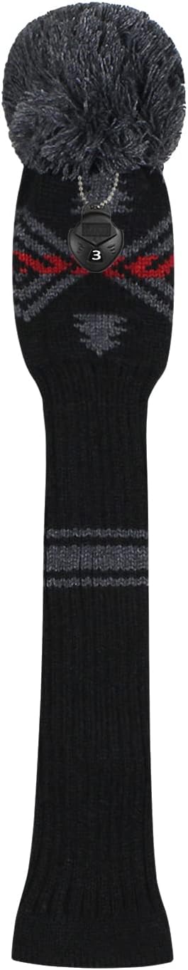 Scott Edward Knit Golf Head Covers for Woods Set of 3 Fits Well Driver(460cc) Fairway Wood and Hybrid(UT) The Perfect Change for Golf Bag