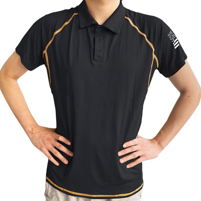 HARGLESMAN Men's 1776 Independence Day American Flag Short Sleeve Polo Golft Shirt(S-3XL)