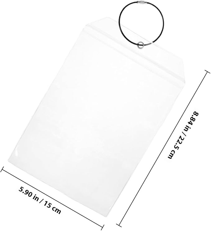 SUPVOX 6pcs Waterproof Luggage Tags Set with Black Steel Wire Loop, Plastic Name Tag Holders for Travel, Golf Bags, and Cruise Essentials, Sturdy Id Card Sleeves for Suitcases