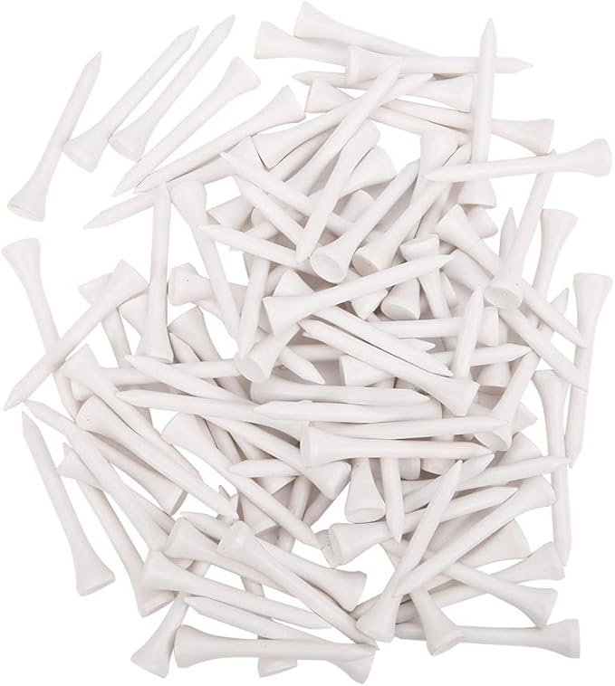 CHICIRIS Wooden Ball Tee Durable Training Practicing Accessories for Professional Golfers White 100Pcs for Training