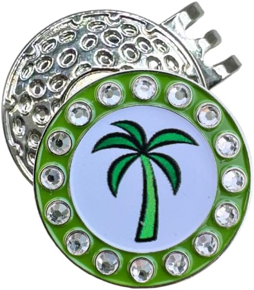 Bling Golf Ball Marker Hat Clip | Magnetic Ball Marker for Women | Stylish Golf Hat Clip Ball Marker for Female Golfers Fun Gift Idea with Strong Magnet for Hat, Visor, Golf Accessories