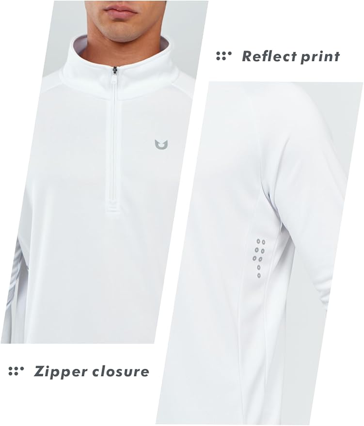NORTHYARD Quarter Zip Pullover Men Running Shirt Long Sleeve Moisture Wicking Quick Dry Athletic Workout Shirts