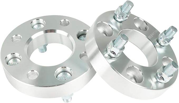 WFLNHB 2pcs Golf Cart Wheel Spacers 1 inch 4x101.6mm Hub Bore: 62mm Thread Size: 1/2x20 Silver Replacement for Golf Carts