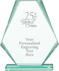 6" Jade Pyramid Crystal Award with Custom Engraving - Personalized Corporate Trophy Awards