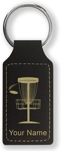LaserGram Rectangle Keychain, Disc Golf, Personalized Engraving Included