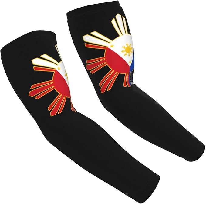 Flag Arm Sleeves Filipino Flag Compression Arm Sleeves for Men Women Tattoo Cover Up Cooling Arm Sleeve 1 Pair