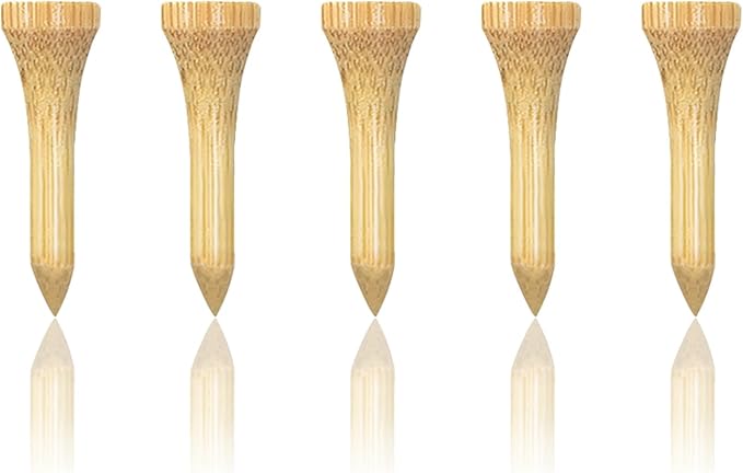 Wooden Golf Tees 3-1/4", 2-3/4", 1-1/2" Available,100 Count (Natural Color, White, Black, Blue, Red, Pink)