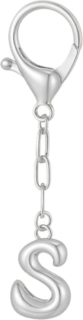 Gold Bubble Initial Keychain Charm for Women Chunky Bag Purse Charms A-Z Letter Key Chains for Handbag Accessories