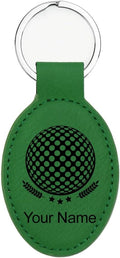 LaserGram Oval Keychain, Golf Ball, Personalized Engraving Included (Green)