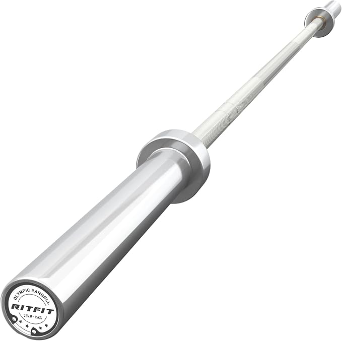 RITFIT 7FT Olympic Barbell for Strength and Weightlifting Training - 2 Inch Olympic Bar for Squat, Deadlift, Bench Press, Curl, Overhead Press - 500lbs/1000lbs/1500lbs Capacity
