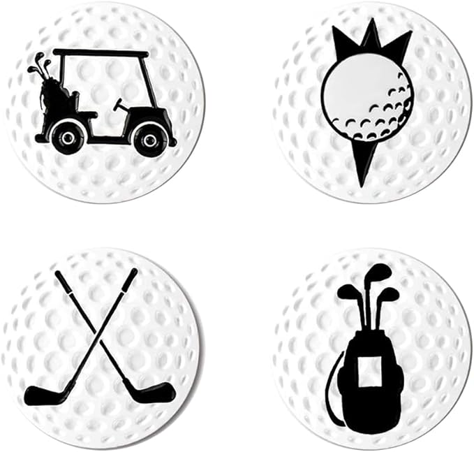 Myartte Creative Golf Ball Marker Soft Enamel Golf Markers 24.4MM Assorted 5 Pcs