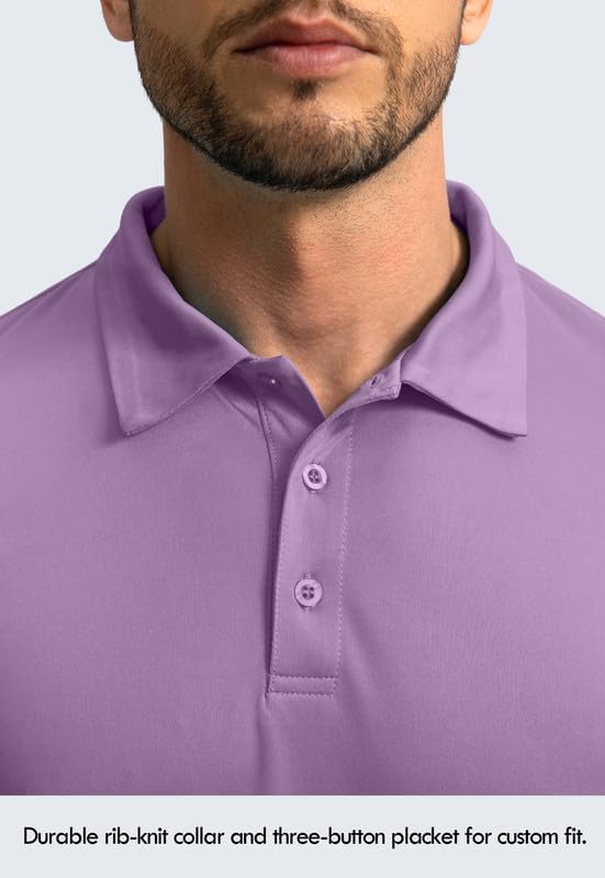 Men's Polo Shirt Long Sleeve Golf Shirts Lightweight UPF 50+ Sun Protection Cool Shirts for Men Work Fishing Outdoor