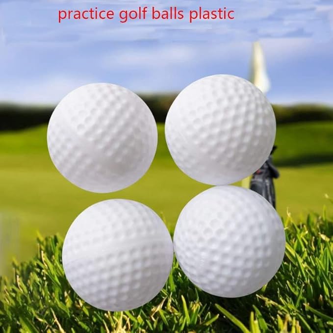 White Hollow Practice Golf Balls Plastic 12Pcs,42mm Plastic Golf Training Balls Airflow Limited Flight Golf Balls for Swing Practice Driving Range Home Backyard Use