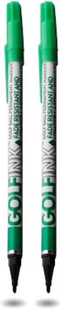 Flightpath GolfInk Marker Pens – Smudge-Free Tour Compliant Markers – Fine Tip, Leakproof Ink for Clean Golf Ball Identification or Liner Stencils – Long-Lasting, Permanent – 2 Pack (Green)