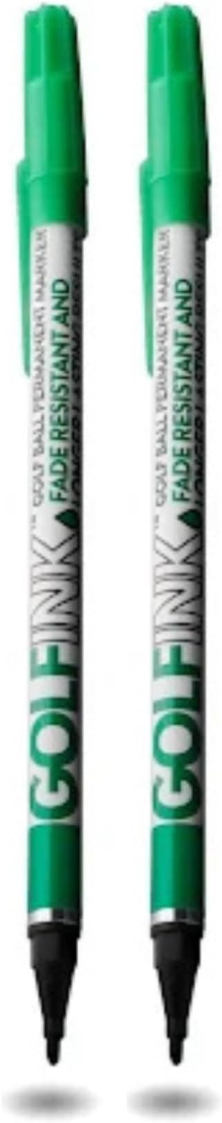Flightpath GolfInk Marker Pens – Smudge-Free Tour Compliant Markers – Fine Tip, Leakproof Ink for Clean Golf Ball Identification or Liner Stencils – Long-Lasting, Permanent – 2 Pack (Green)