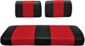Seat Cover Replacement for Yamaha G-2/G-9 Golf Cart - Front Bench Seat - Premium Marine Vinyl -5 Panel Stitching - Staple On Installation - Two-Tone Golf Cart Seat Covers (Black & Red)