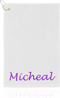 Personalized Passion Golf Towel with Embroidered Name - 16"x26" Custom Golf Towels with Clip - Soft & Highly Absorbent Plush Velour - Easily Wipes Away Sweat and Dirt - Gift for Golfers - Silver Gray