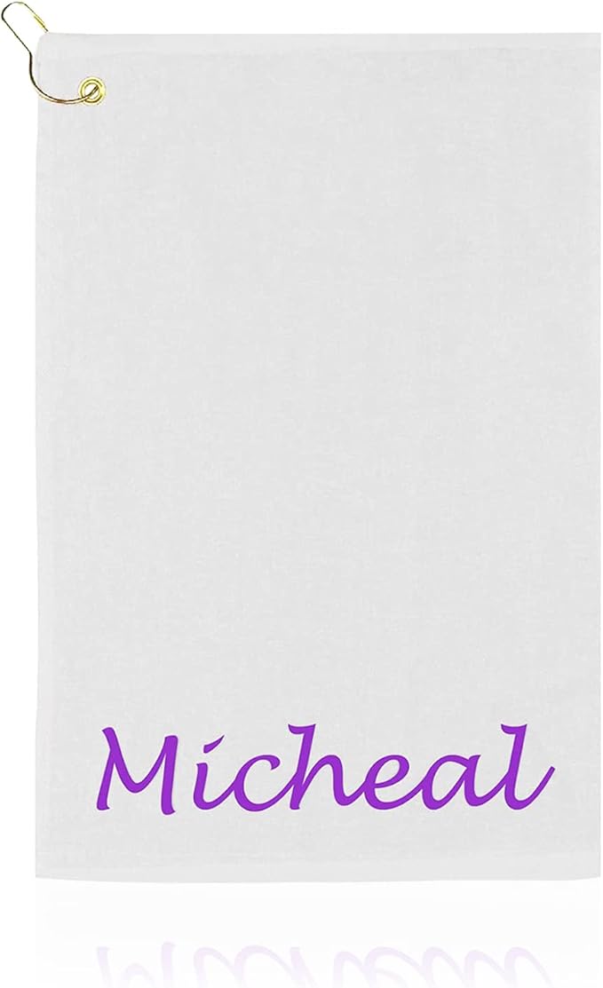 Personalized Passion Golf Towel with Embroidered Name - 16"x26" Custom Golf Towels with Clip - Soft & Highly Absorbent Plush Velour - Easily Wipes Away Sweat and Dirt - Gift for Golfers - Silver Gray